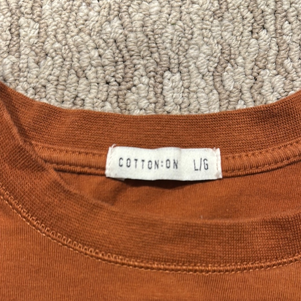 Burnt orange cropped cotton tee (257) - Picture 2 of 3